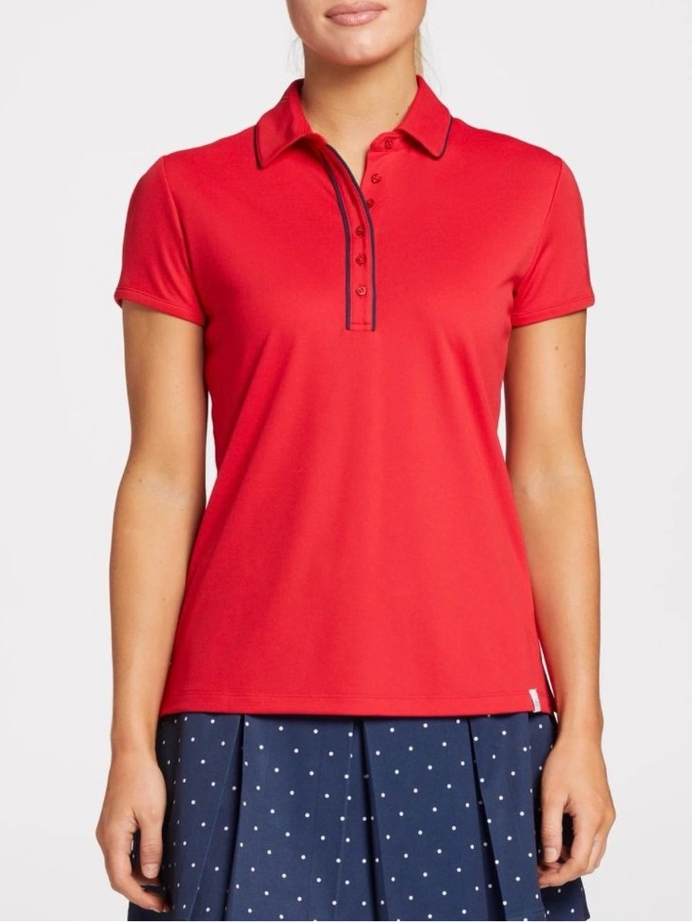 NEW Lady Hagen Puff Short Sleeve Golf Polo Shirt Top XS X-Small Positive Red NW